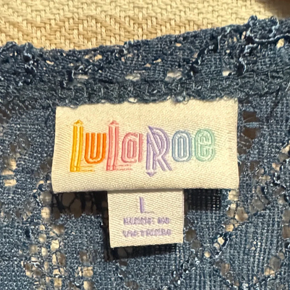 LuLaRoe Joy-  Lace Long Cardigan in Blue